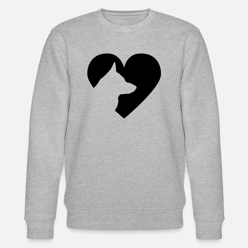 Herz mit Schäferhund Vector - Stanley/Stella Unisex Bio-Sweatshirt CHANGER  - Grau meliert