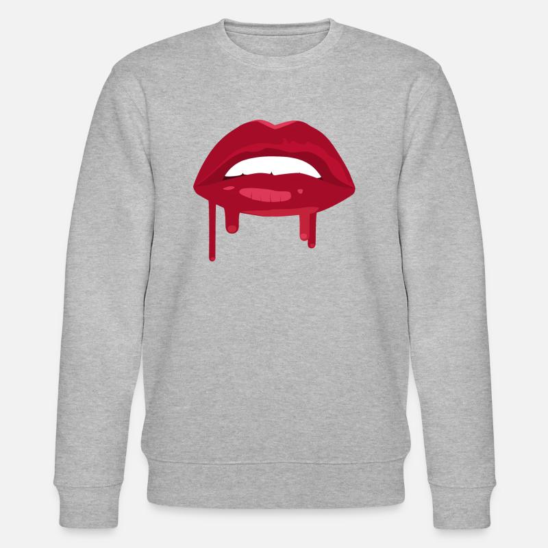 Juicy Lips Rot - Stanley/Stella Unisex Bio-Sweatshirt CHANGER  - Grau meliert