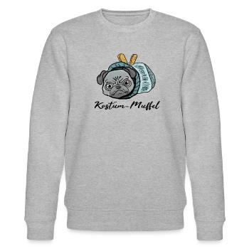 Mops beim Fasching! Geschenk Rollmops - Stanley/Stella Unisex Bio-Sweatshirt CHANGER  - Grau meliert - Vorne - Nik (191cm) & Marisol (170cm)