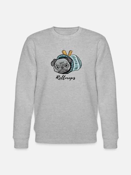 Mops beim Fasching! Geschenk Rollmops - Stanley/Stella Unisex Bio-Sweatshirt CHANGER  - Grau meliert