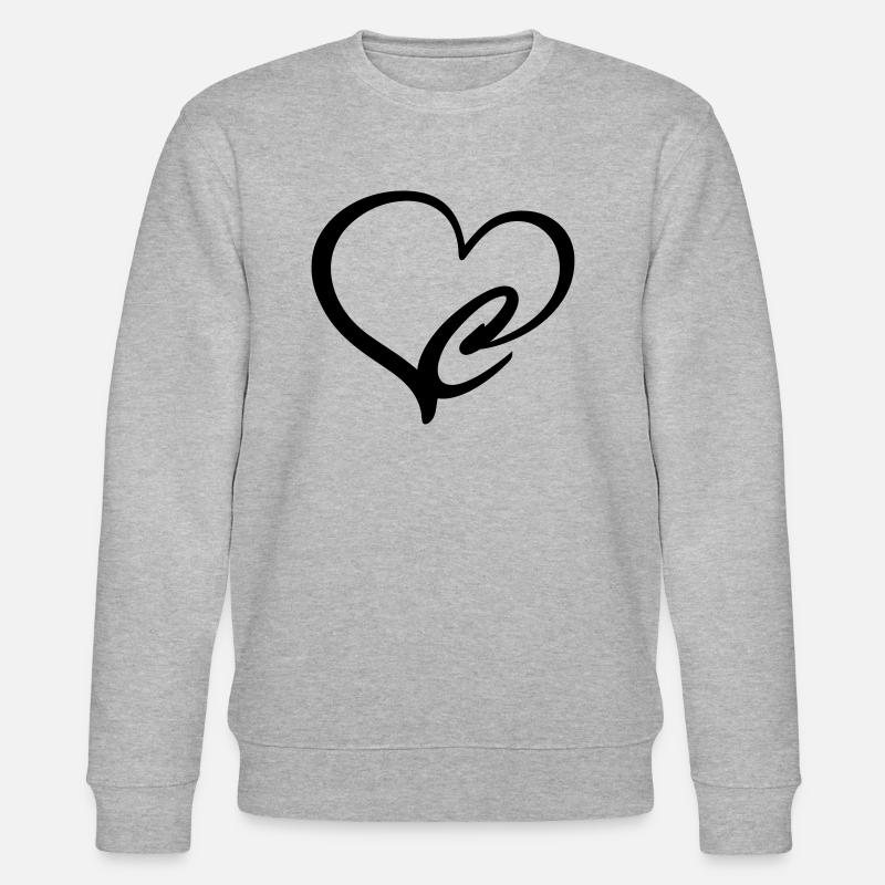 Herz Buchstabe C - Stanley/Stella Unisex Bio-Sweatshirt CHANGER  - Grau meliert