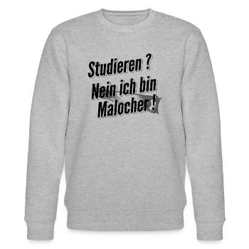 Studieren? Nein ich bin Malocher! - Stanley/Stella Unisex Bio-Sweatshirt CHANGER  - Grau meliert - Vorne - Nik (191cm) & Marisol (170cm)