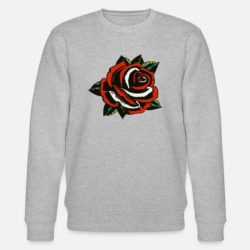 rosa Blütenblatt 200323 A - Stanley/Stella Unisex Bio-Sweatshirt CHANGER  - Grau meliert
