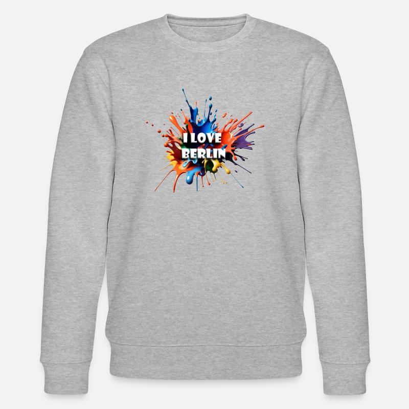 I LOVE BERLIN - Stanley/Stella Unisex Bio-Sweatshirt CHANGER  - Grau meliert