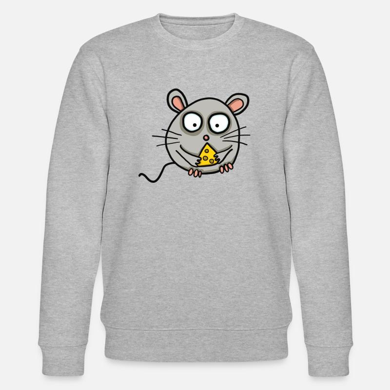 Maus mit Käse - Stanley/Stella Unisex Bio-Sweatshirt CHANGER  - Grau meliert