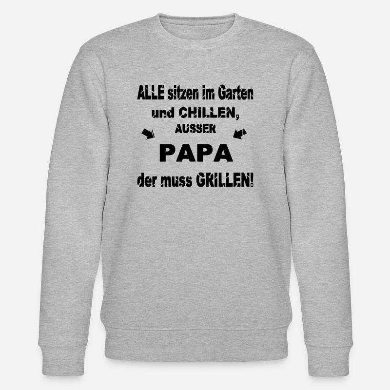 Lustiger Grill-Spruch - Stanley/Stella Unisex Bio-Sweatshirt CHANGER  - Grau meliert