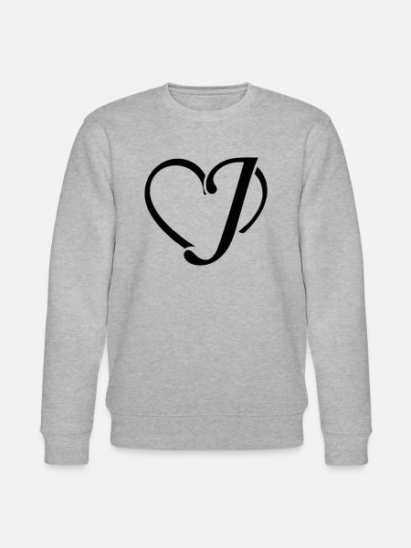 Herz Buchstaben J - Stanley/Stella Unisex Bio-Sweatshirt CHANGER - Grau meliert