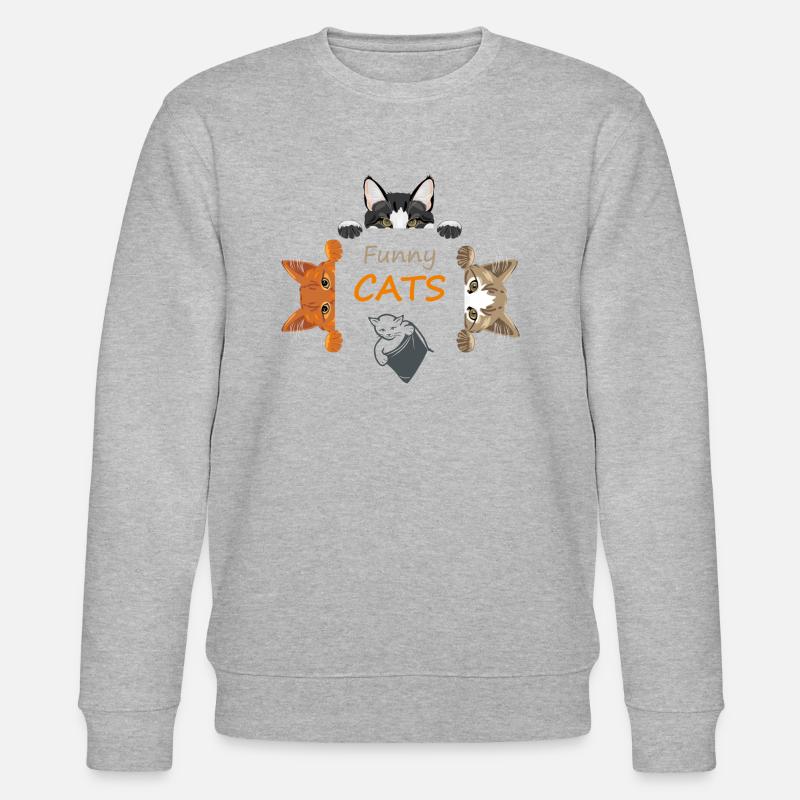 Lustige Spionagekatzen - Stanley/Stella Unisex Bio-Sweatshirt CHANGER  - Grau meliert