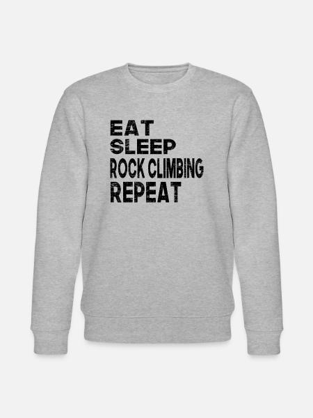 Eat Sleep Rock Climbing Repeat - Stanley/Stella CHANGER Unisex Organic Sweatshirt - heather grey