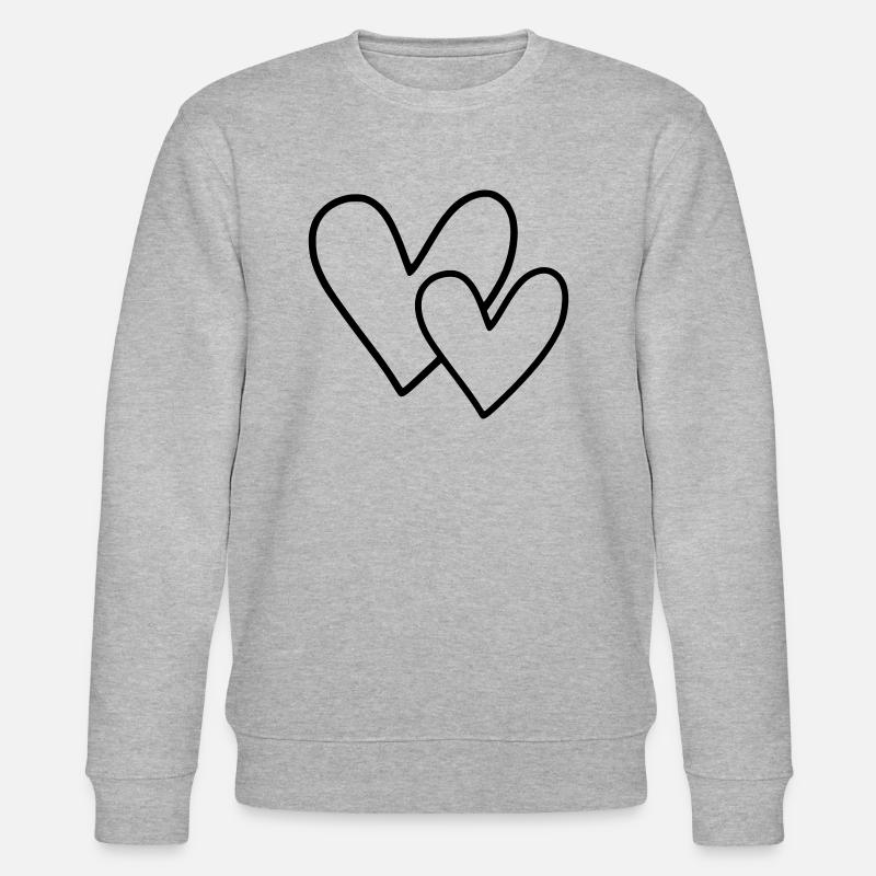 2 Herzen - Stanley/Stella Unisex Bio-Sweatshirt CHANGER  - Grau meliert
