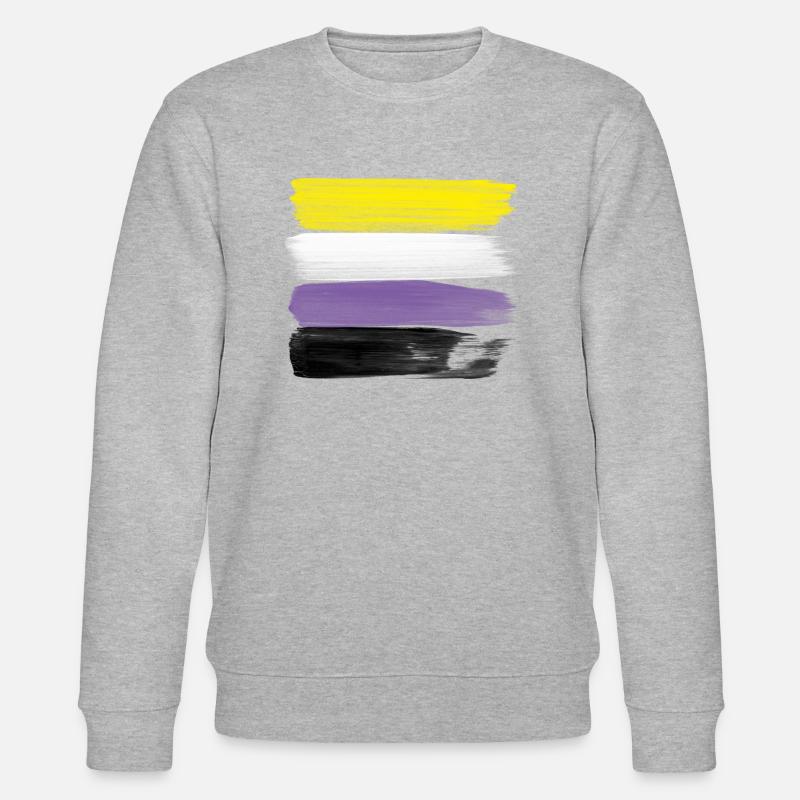 Non-Binary Pride Strokes - Stanley/Stella CHANGER Unisex Organic Sweatshirt - heather grey