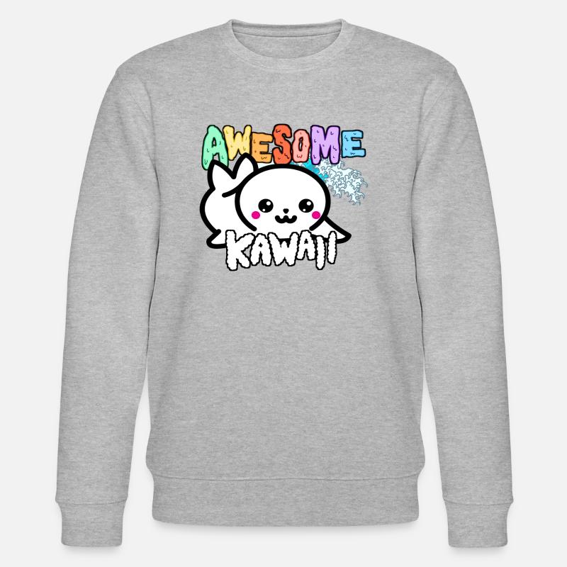 Robbe - Kawaii - Stanley/Stella Unisex Bio-Sweatshirt CHANGER  - Grau meliert