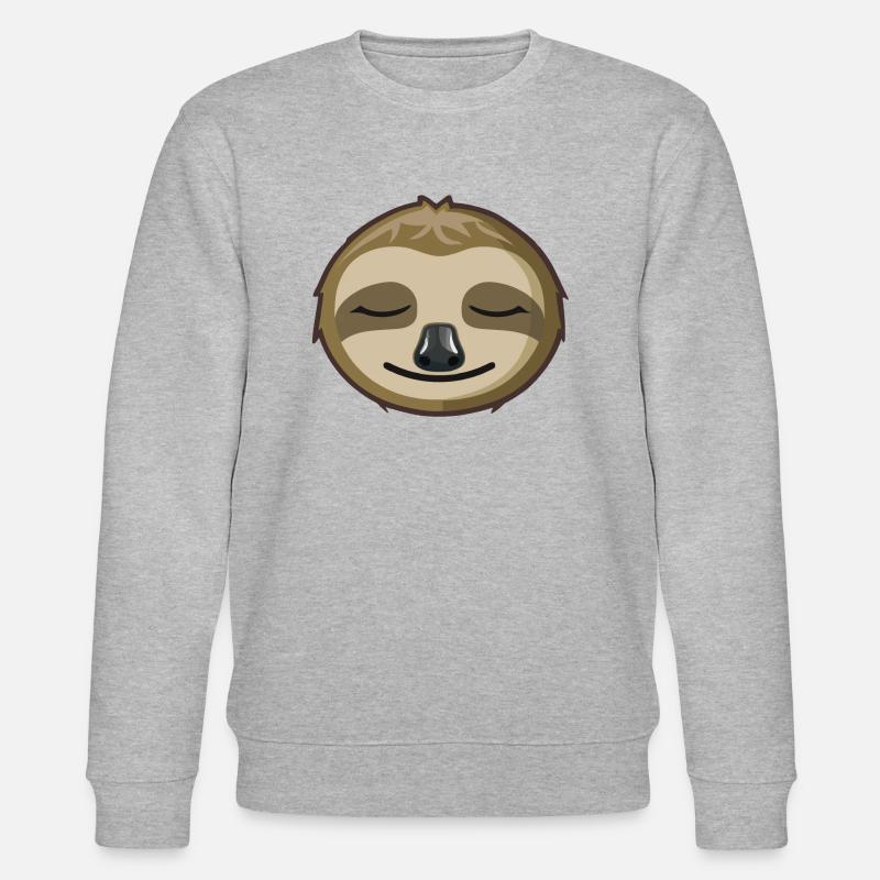 Sleeping Sloth Face - Stanley/Stella CHANGER Unisex Organic Sweatshirt - heather grey