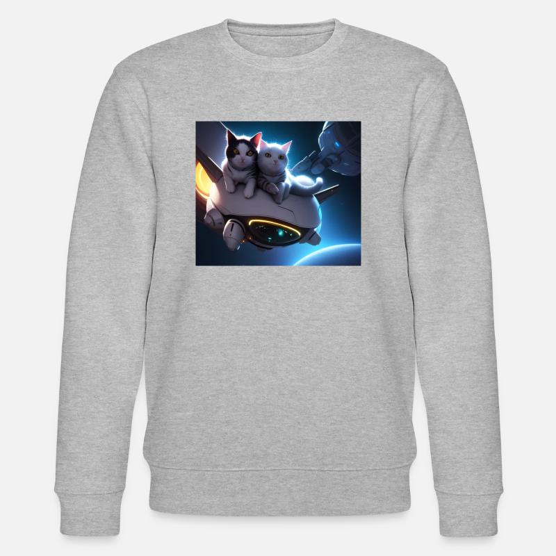 Les chats dans l’espace - Sweat bio CHANGER Stanley/Stella Unisexe - gris chiné