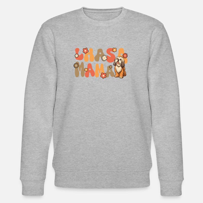 Lhasa Apso Groovy Lhasa Mama - Stanley/Stella CHANGER Unisex Organic Sweatshirt - heather grey