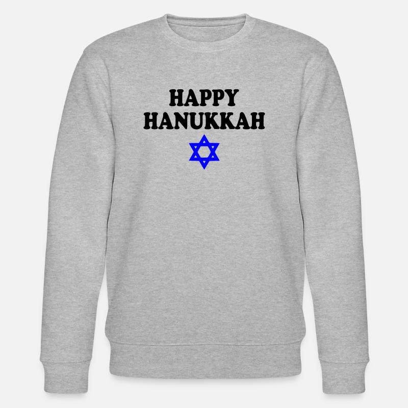 HAPPY HANUKKAH - Stanley/Stella Unisex Bio-Sweatshirt CHANGER  - Grau meliert
