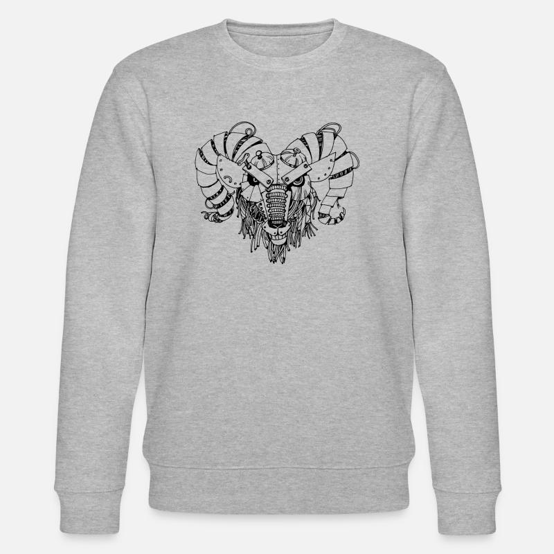 bélier steampank - Sweat bio CHANGER Stanley/Stella Unisexe - gris chiné