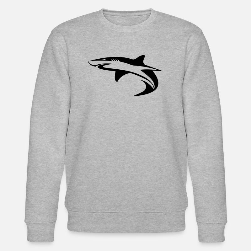 Shark - vector geometry design - Stanley/Stella CHANGER Unisex Organic Sweatshirt - heather grey