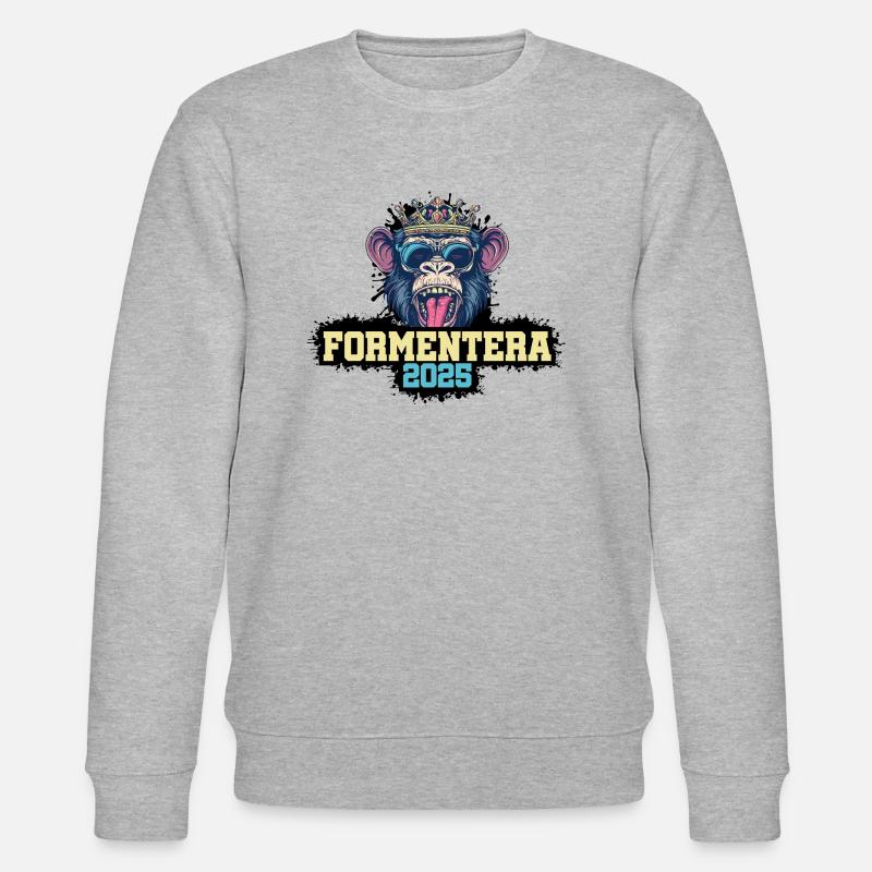 Formentera 2025 Affe - Stanley/Stella Unisex Bio-Sweatshirt CHANGER  - Grau meliert