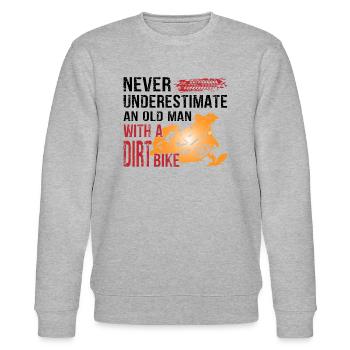 Never Underestimate With A Dirt Bike - Stanley/Stella Unisex Bio-Sweatshirt CHANGER  - Grau meliert - Vorne - Nik (191cm) & Marisol (170cm)