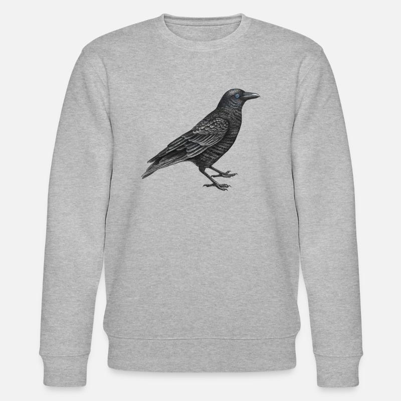 oiseau corbeau - Sweat bio CHANGER Stanley/Stella Unisexe - gris chiné