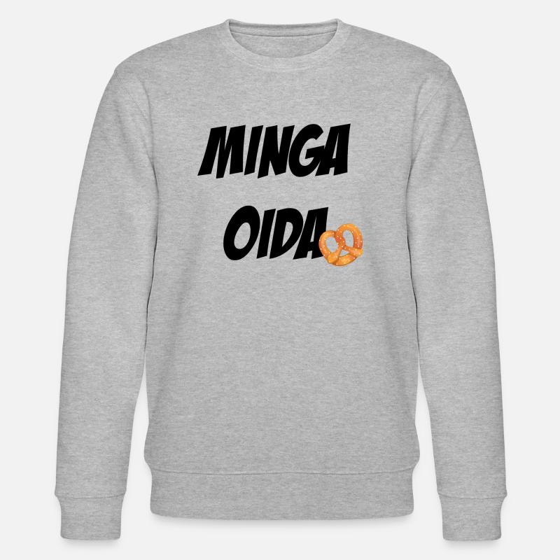 Minga oida - München - Brezel - Stanley/Stella Unisex Bio-Sweatshirt CHANGER  - Grau meliert