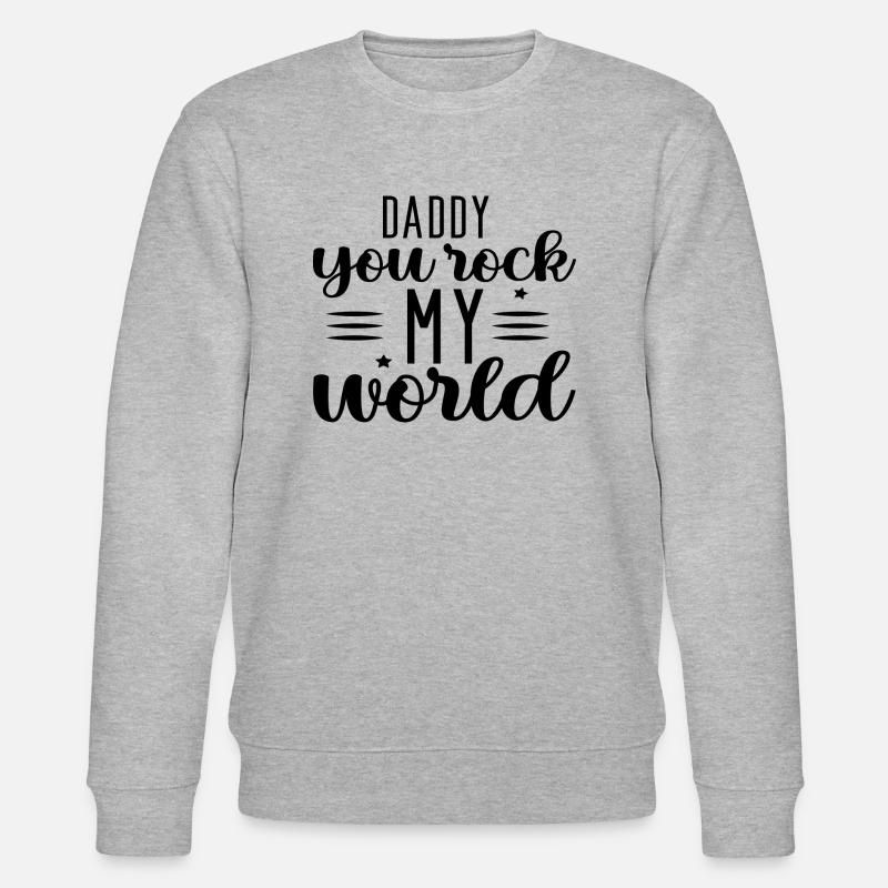 Papa Tu rockes mon monde - Sweat bio CHANGER Stanley/Stella Unisexe - gris chiné