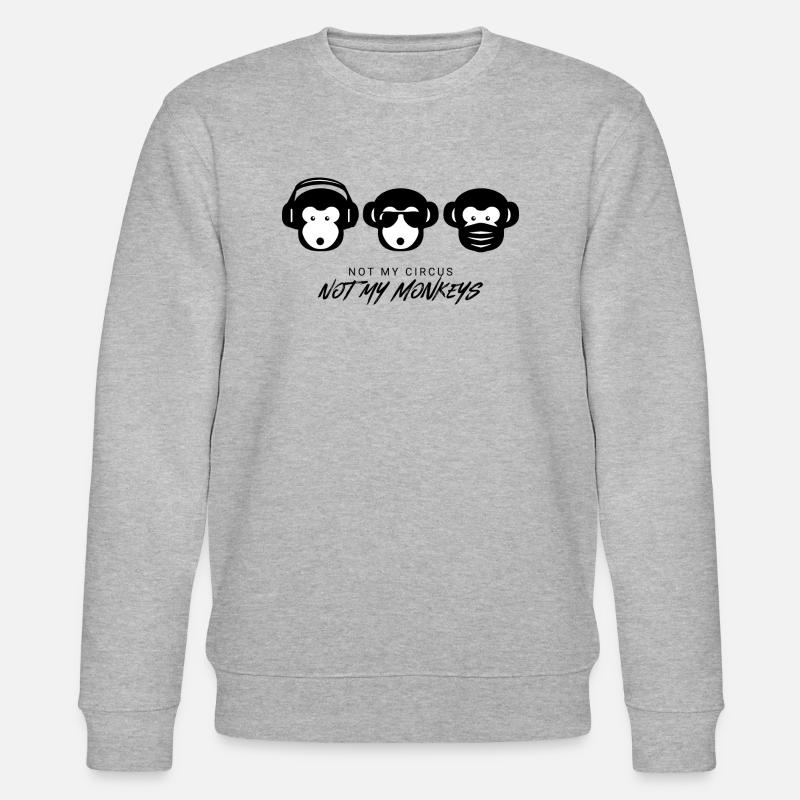 Muniax Monkeys Maske - Stanley/Stella Unisex Bio-Sweatshirt CHANGER  - Grau meliert