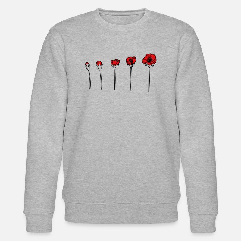 Mohn - Stanley/Stella Unisex Bio-Sweatshirt CHANGER  - Grau meliert