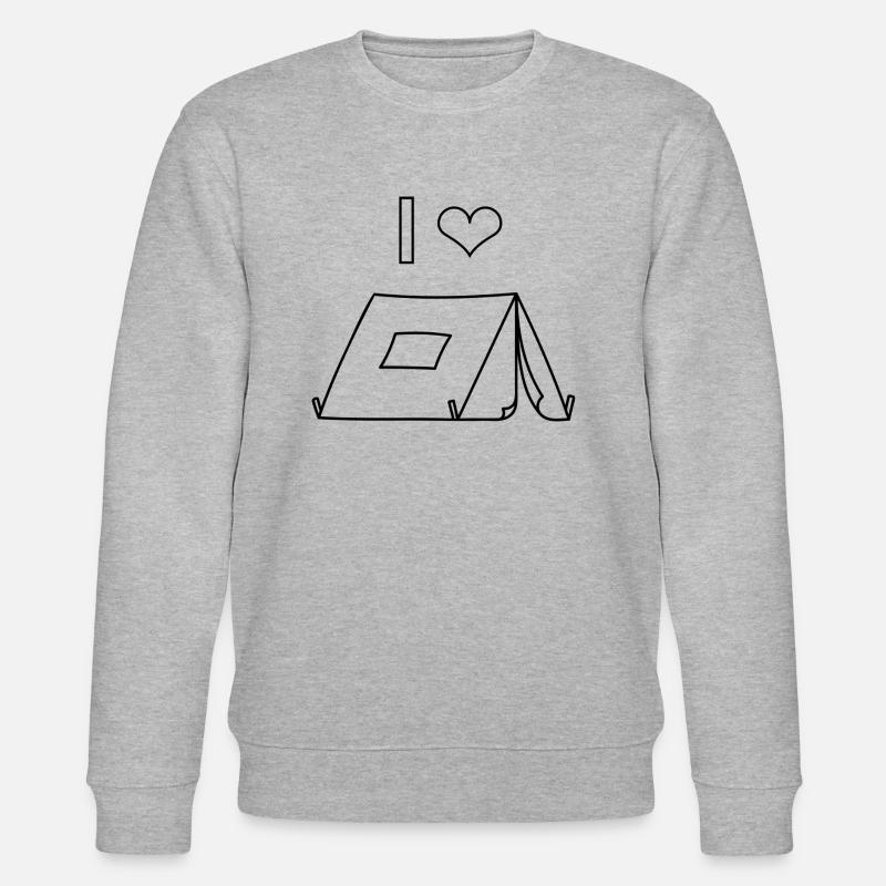 Ich liebe Zelten / Campen - Stanley/Stella Unisex Bio-Sweatshirt CHANGER  - Grau meliert