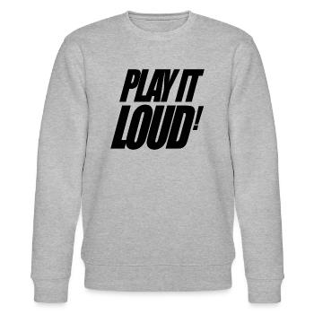 Techno Musik House Dance Play It Loud Geschenk - Stanley/Stella Unisex Bio-Sweatshirt CHANGER  - Grau meliert - Vorne - Nik (191cm) & Marisol (170cm)