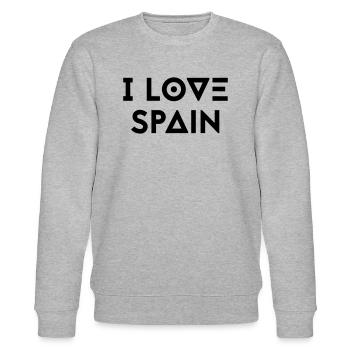 I LOVE SPAIN - Stanley/Stella Unisex Bio-Sweatshirt CHANGER  - Grau meliert - Vorne - Nik (191cm) & Marisol (170cm)