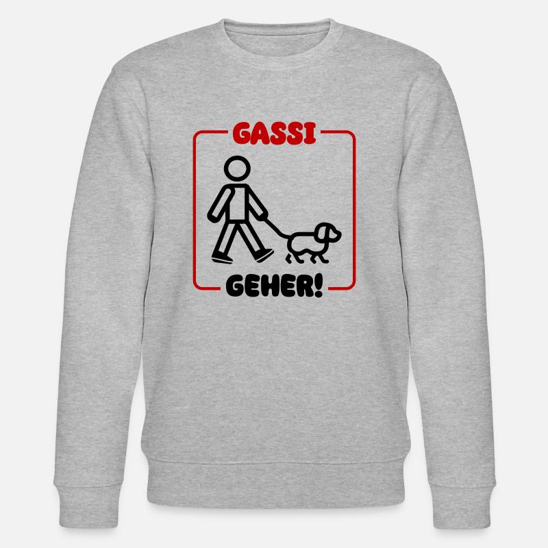Chien promenant le chien - Sweat bio CHANGER Stanley/Stella Unisexe - gris chiné