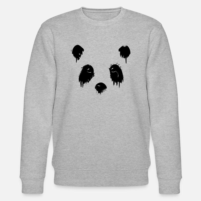 trauriger Panda - Stanley/Stella Unisex Bio-Sweatshirt CHANGER  - Grau meliert