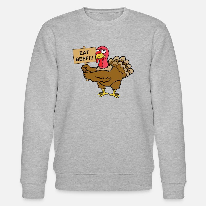 Thanksgiving Truthahn Pute - Stanley/Stella Unisex Bio-Sweatshirt CHANGER  - Grau meliert
