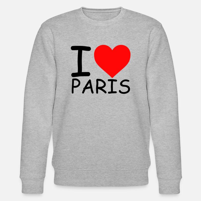 J'aime Paris Libe Paris Amour Paris Coeur Paris - Sweat bio CHANGER Stanley/Stella Unisexe - gris chiné