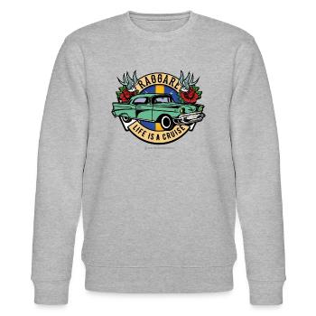 Raggare Life Is A Cruise Schweden Fahne blau gelb - Stanley/Stella Unisex Bio-Sweatshirt CHANGER  - Grau meliert - Vorne - Nik (191cm) & Marisol (170cm)