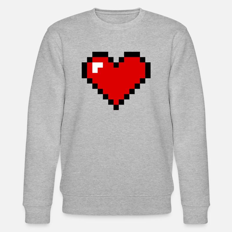 pixel heart - Stanley/Stella Unisex Bio-Sweatshirt CHANGER  - Grau meliert