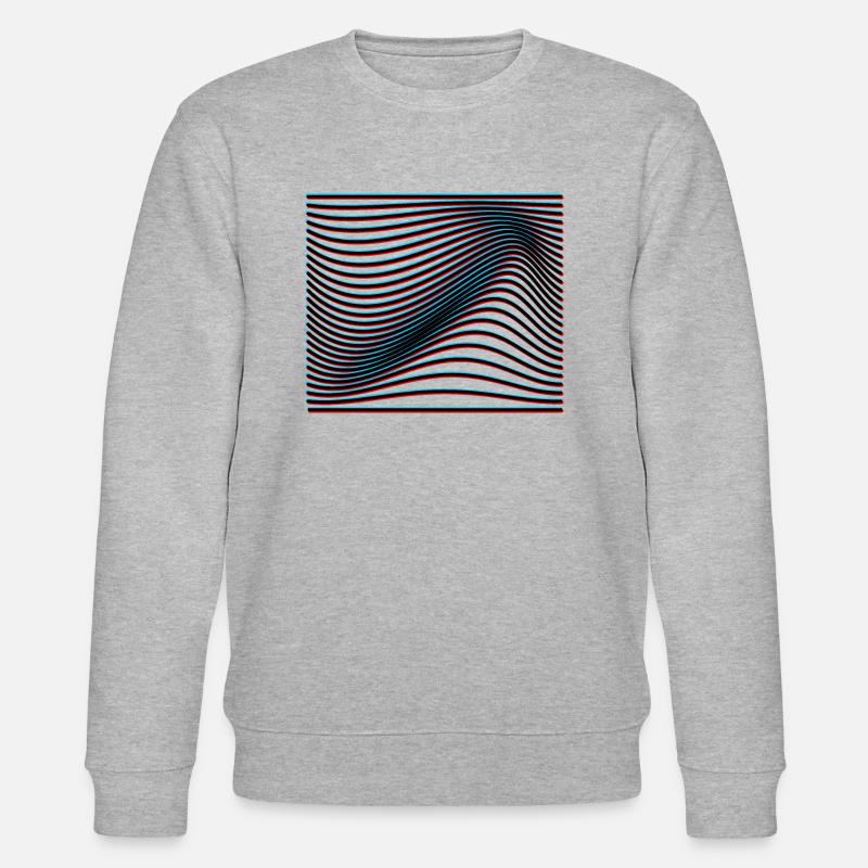 Wellen Psychedelisch Trippy - Stanley/Stella Unisex Bio-Sweatshirt CHANGER  - Grau meliert