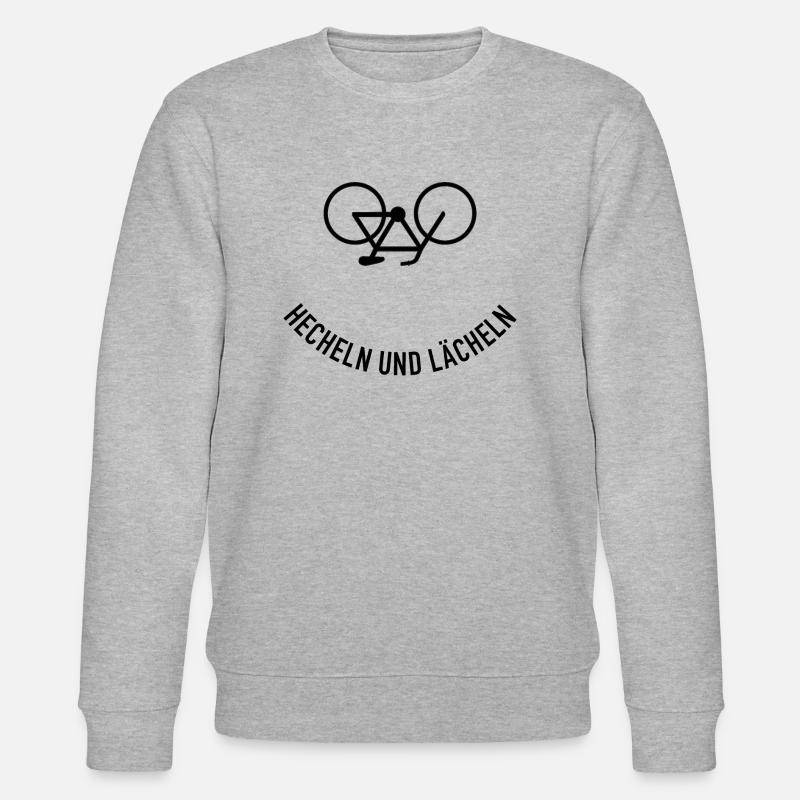 Hecheln und Lächeln Fahrradfahrer Geschenkidee - Stanley/Stella Unisex Bio-Sweatshirt CHANGER  - Grau meliert