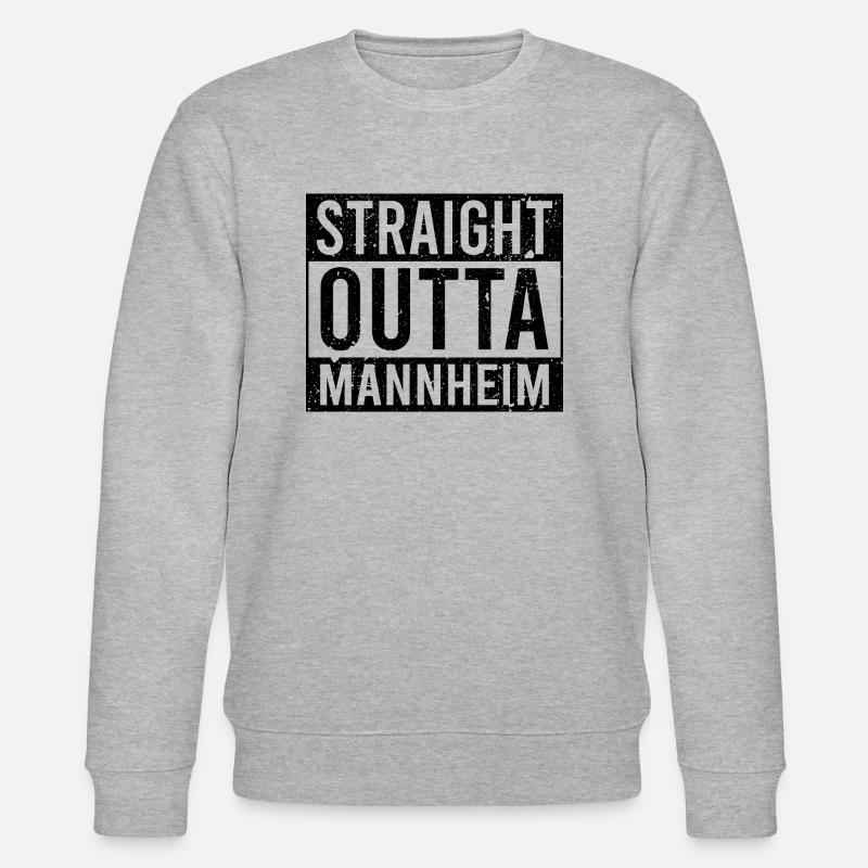 Straight outta Mannhein Black - Stanley/Stella Unisex Bio-Sweatshirt CHANGER  - Grau meliert
