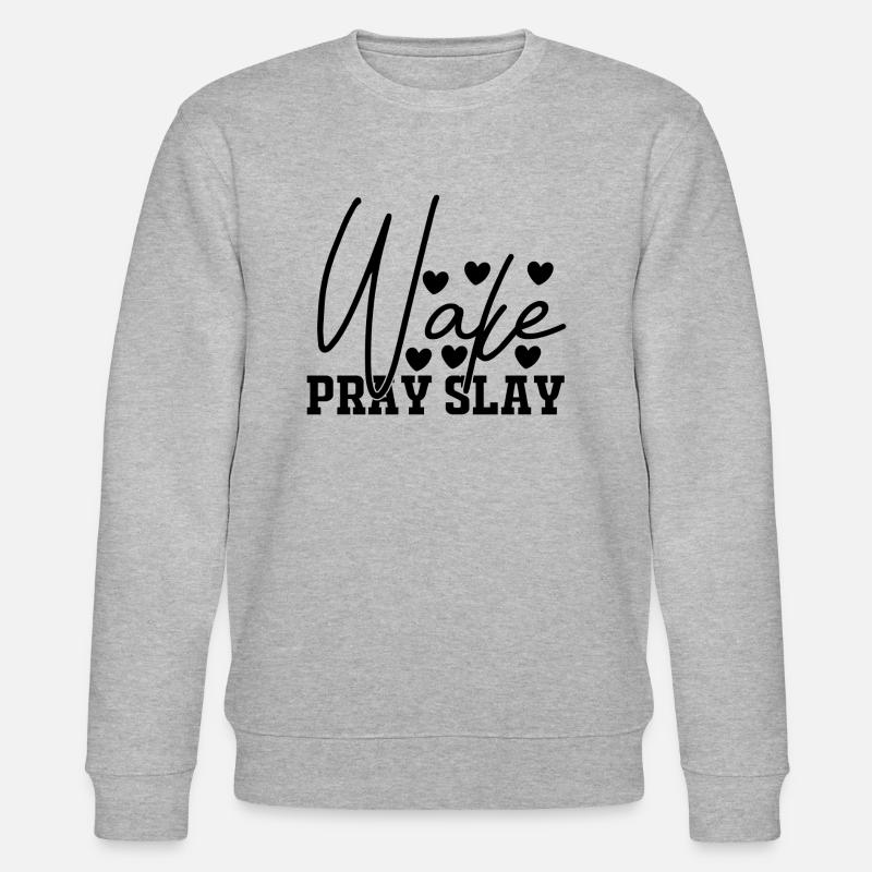 Wake Pray Slay - Stanley/Stella Unisex Bio-Sweatshirt CHANGER  - Grau meliert