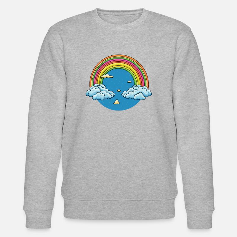 Regenbogenwolken und Sterne - Stanley/Stella Unisex Bio-Sweatshirt CHANGER  - Grau meliert