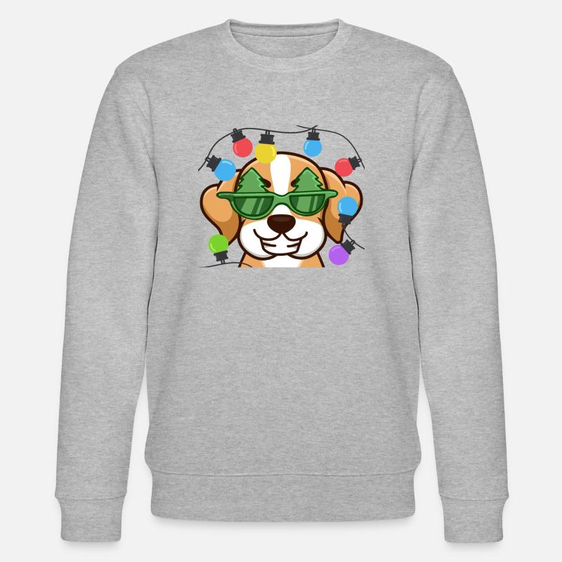 Weihnachtsbeagle - Stanley/Stella Unisex Bio-Sweatshirt CHANGER  - Grau meliert