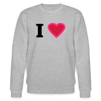 i love - Sweat bio CHANGER Stanley/Stella Unisexe - gris chiné - Devant - Nik (191cm) & Marisol (170cm)