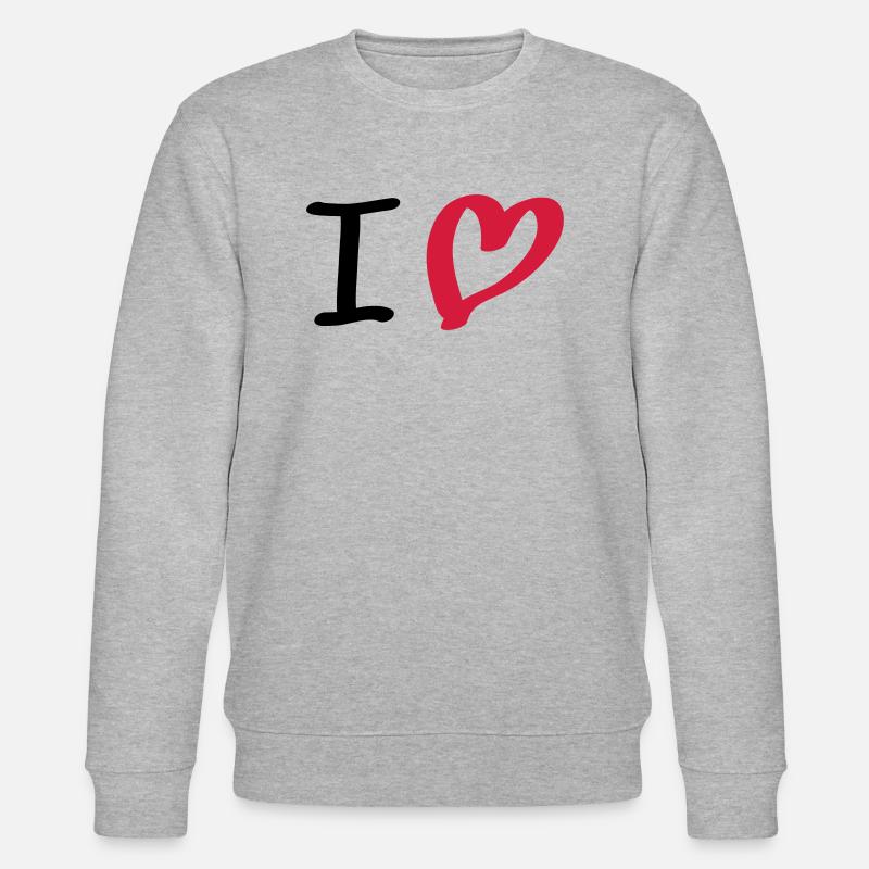 i love - Stanley/Stella Unisex Bio-Sweatshirt CHANGER  - Grau meliert