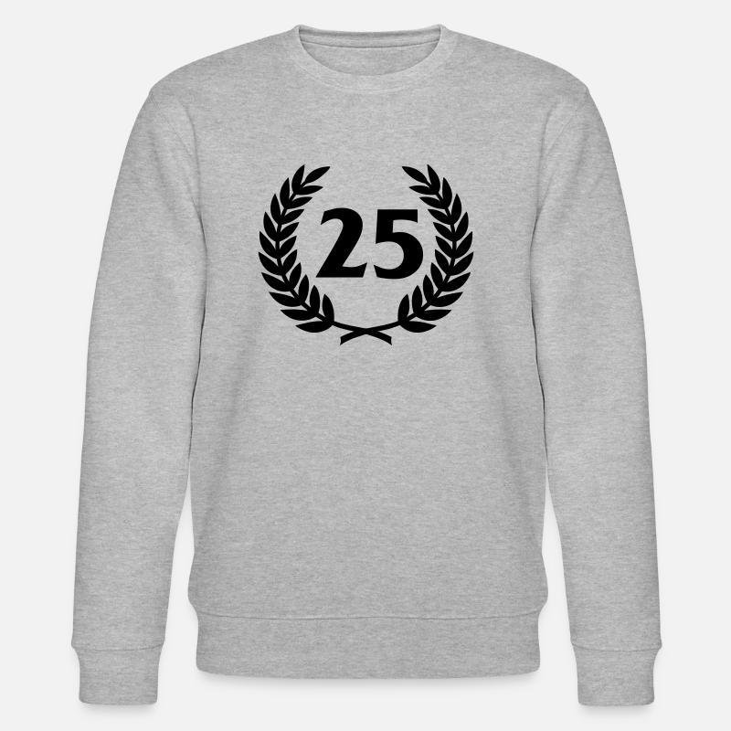 Lorbeerkranz & Zahl (25) - Stanley/Stella Unisex Bio-Sweatshirt CHANGER - Grau meliert