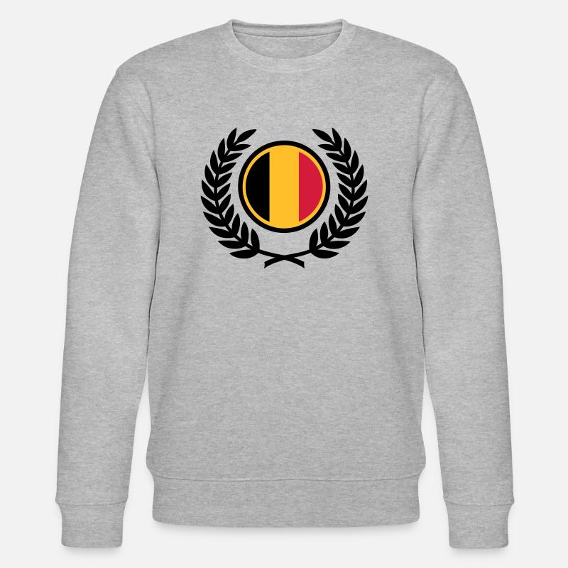 Belgique (drapeau & couronne de laurier) - Sweat bio CHANGER Stanley/Stella Unisexe - gris chiné