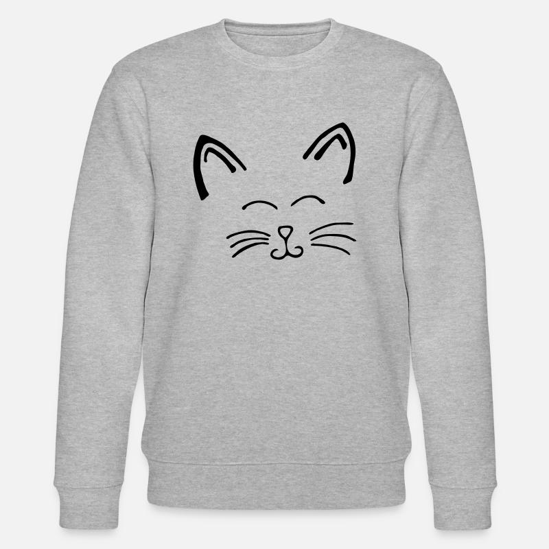 katze face - Stanley/Stella Unisex Bio-Sweatshirt CHANGER  - Grau meliert