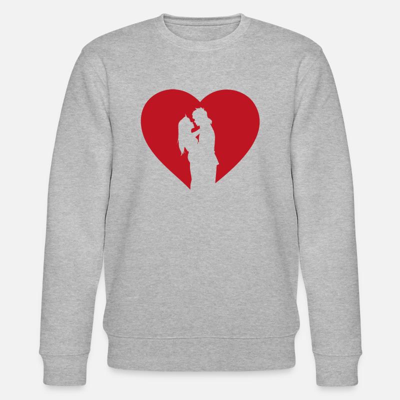 Romantisches Paar im Herzen - Stanley/Stella Unisex Bio-Sweatshirt CHANGER  - Grau meliert